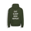 JulianTrummer_Merch_Kollektion_Hoody oliv back Eat Sleep Ride